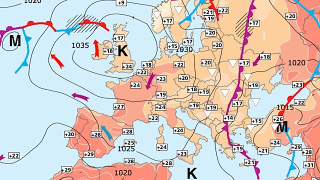Weather map of Europe.