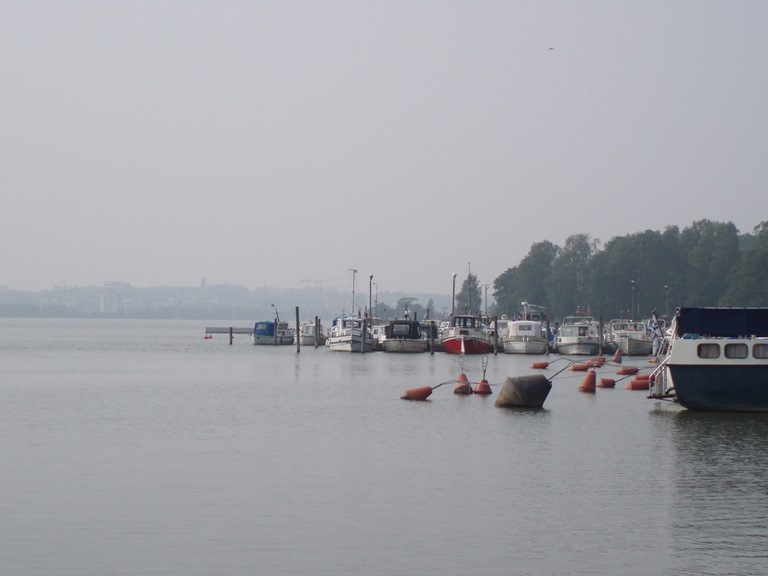 Dust in the air in marina.