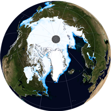 Chart of the Arctic ice cover.