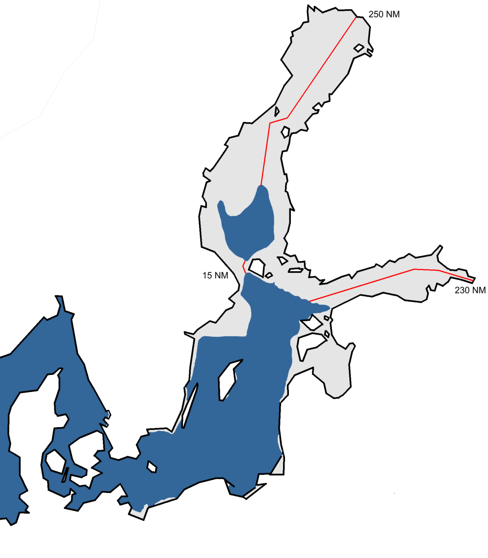 A chart of the maximum ice extent 2013.