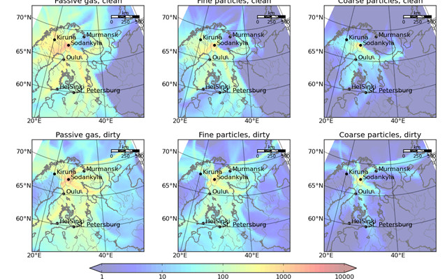 High concentrations of carbon due to air masses originating from the Kola Peninsula, Russia
