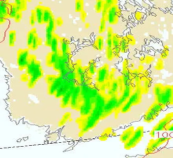 The better the resolution of the model, the more details it can distinguish, thus describing e.g. the precipitation areas in more detail.