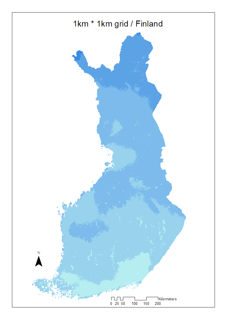 1 km * 1 km grid / Finland