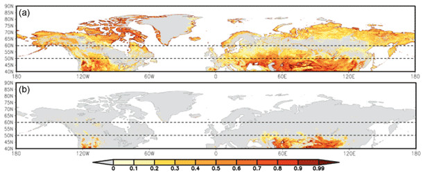 Picture shows the potential for dustc activity on a world map.