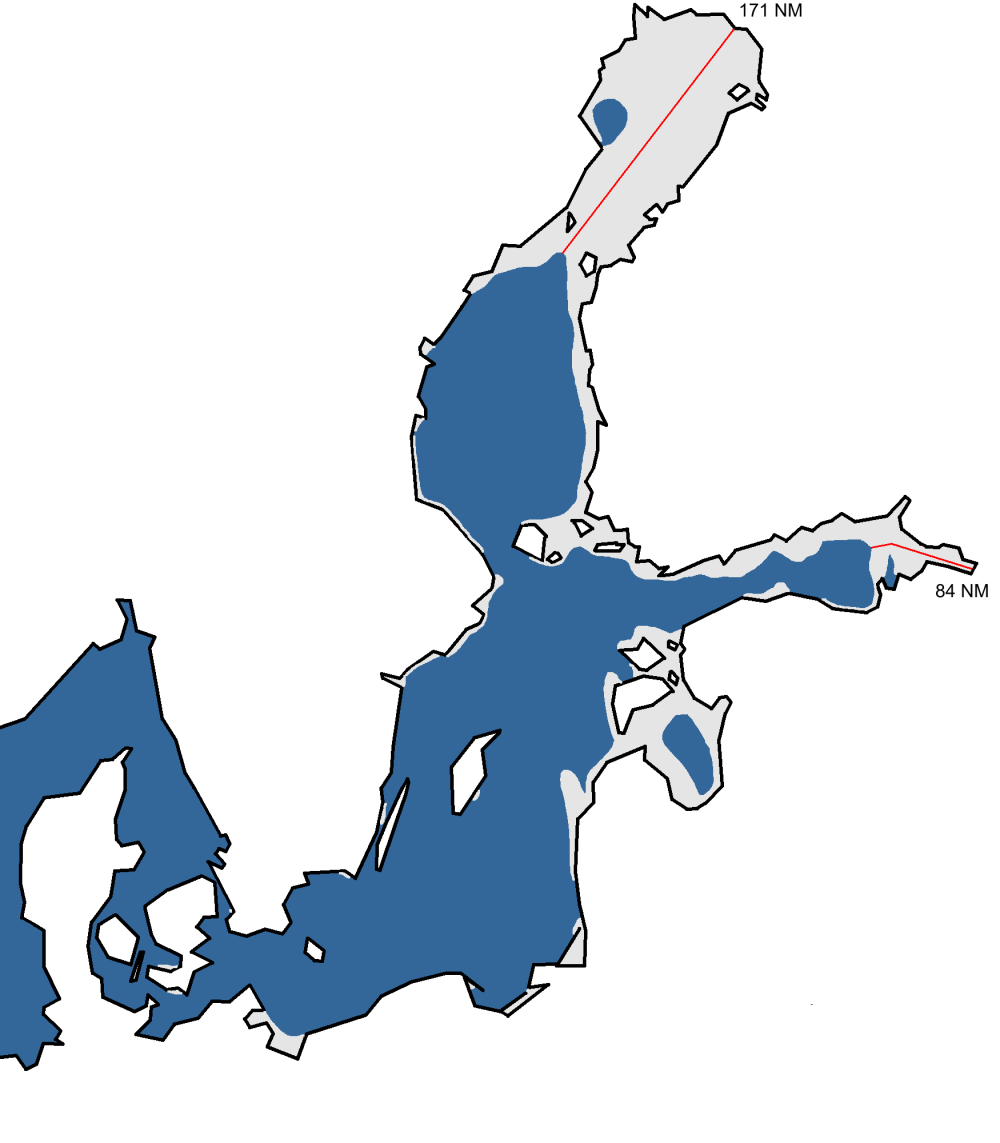 A chart of the maximum ice extent 2014.